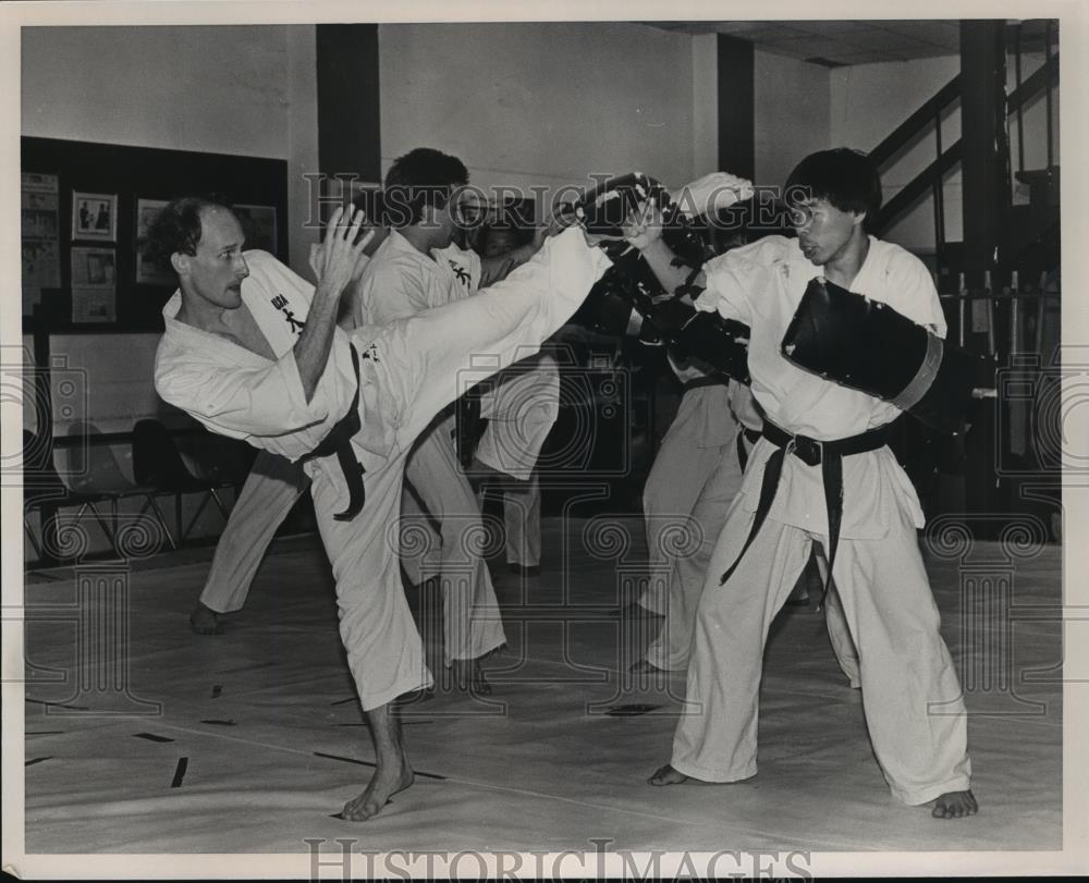 Press Photo Unidentified persons practicing karate, Alabama - abns06157 - Historic Images