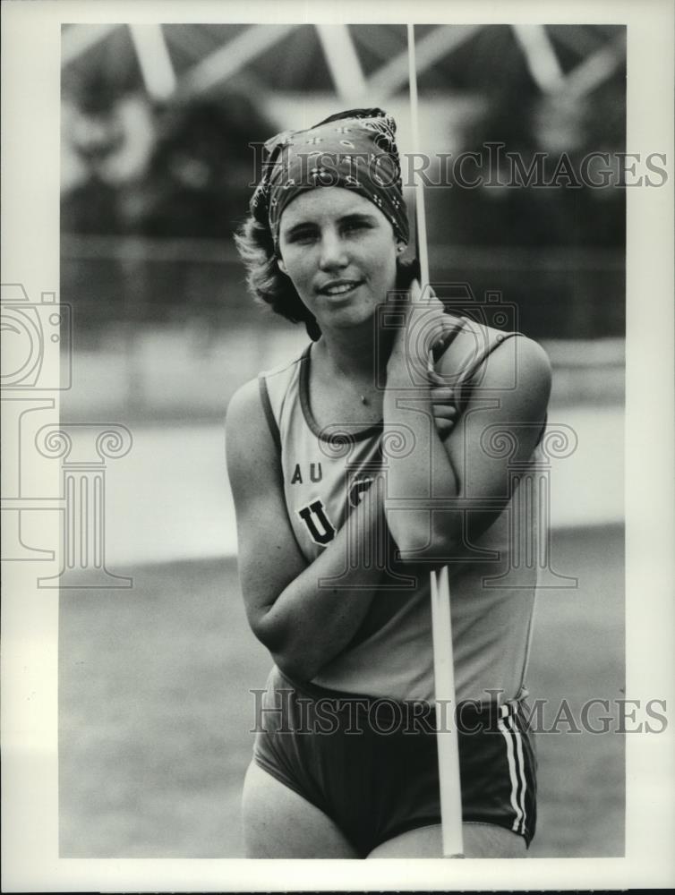 1976 Press Photo Kathy Schmidt, Olympic Javelin Thrower - abns06738 - Historic Images