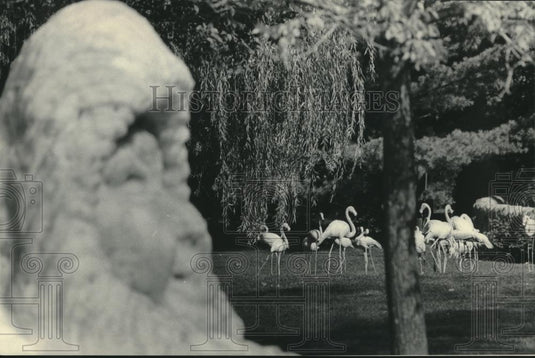 1985 Press Photo Snow sculpture at Milwaukee County Zoo - mjc01348 - Historic Images
