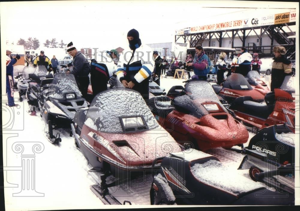 1993 Press Photo 30th Anniversary World Championship Snowmobile Derby. - Historic Images