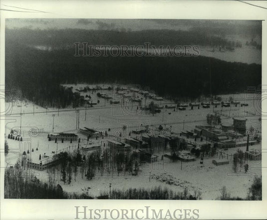 1977 Press Photo Aerial view of Osceola Air Force Base up for sale, Wisconsin. - Historic Images