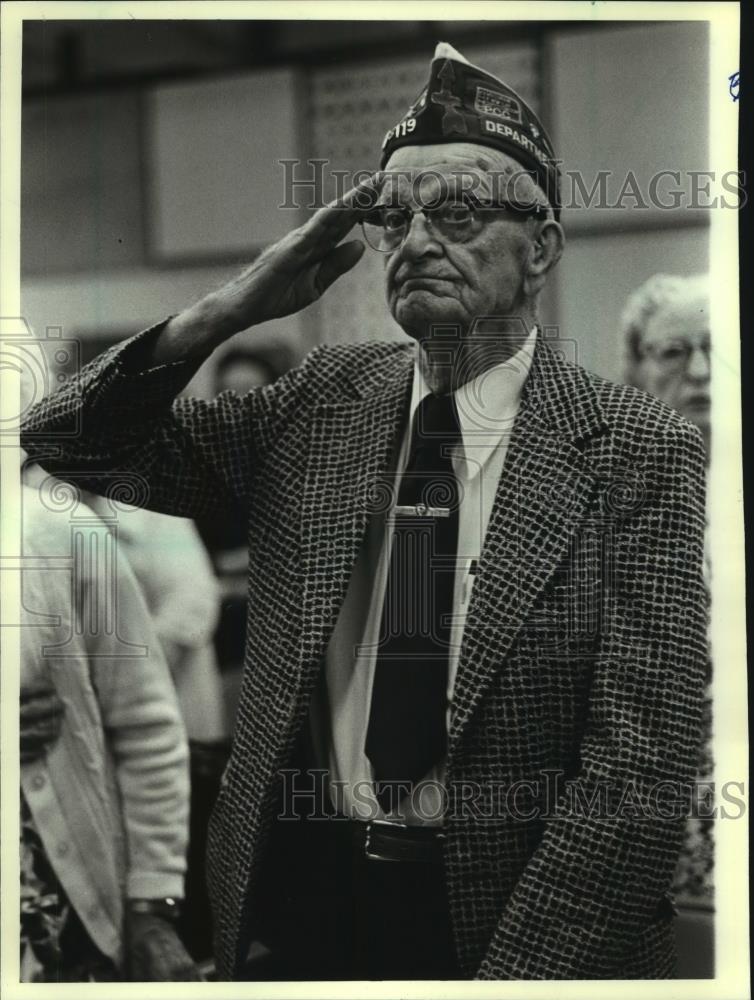 1981 Press Photo World War I veteran Tom Tearney at Wisconsin Veterans Home - Historic Images