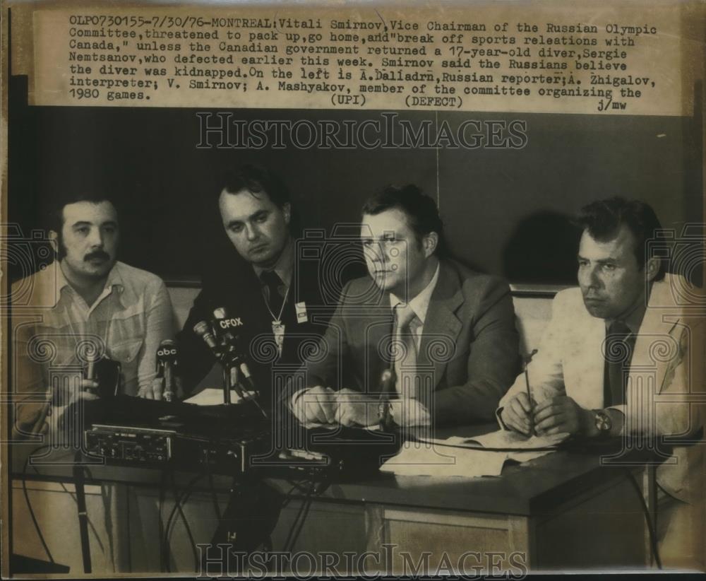 1976 Press Photo Russian Olympic Committee threatened to leave Canada - Historic Images