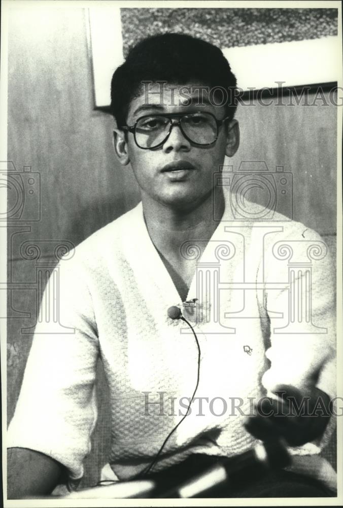 1982 Press Photo Orlando Espinoso, Nicaraguan soldier Washington, D.C. - Historic Images