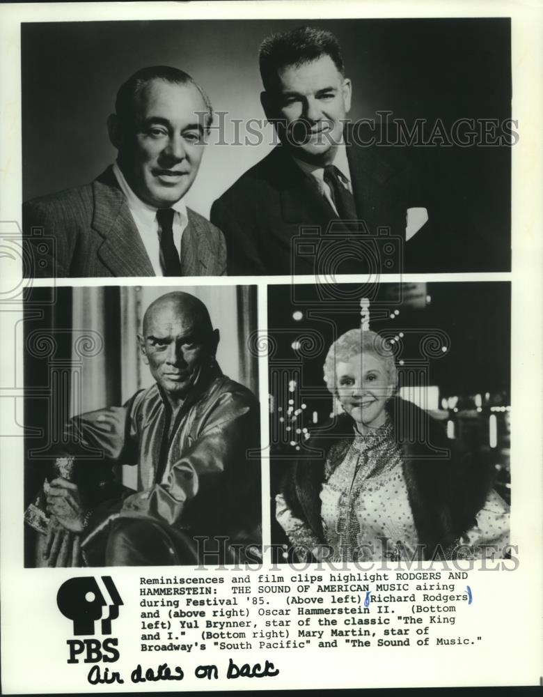 1985 Press Photo Rodgers and Hammerstein music and others airing at Festival &#39;85 - Historic Images