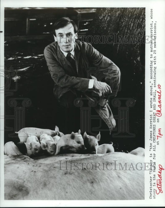 1980 Press Photo Christopher Timothy stars in All Creatures Great and Small - Historic Images