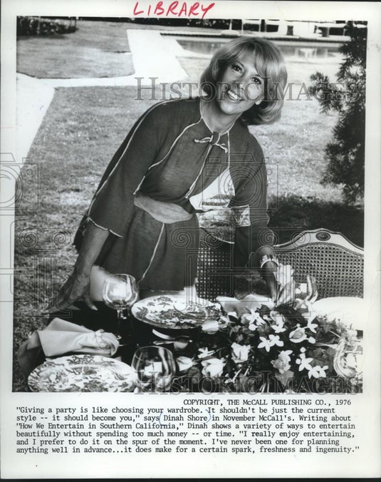 1976 Press Photo Dinah Shore in McCall's Magazine - mjc03780 - Historic Images