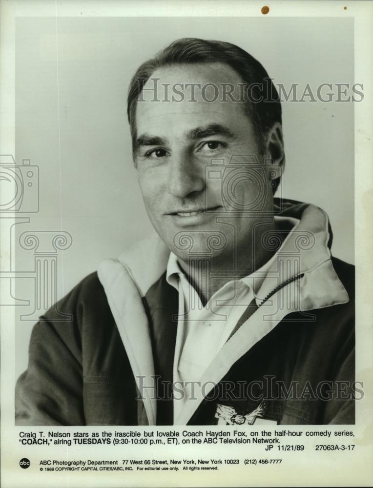 1989 Press Photo Craig T. Nelson plays Coach Hayden Fox on ABC Television. - Historic Images