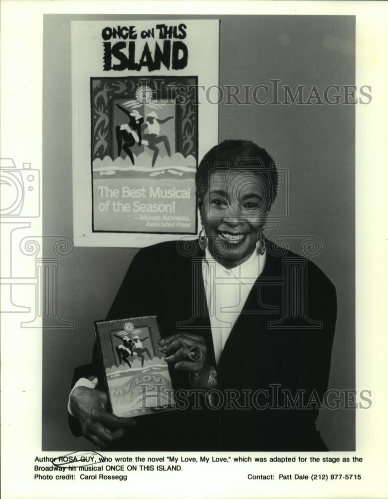 1992 Press Photo Author Rosa Guy Holding Book - mjc06303 - Historic Images