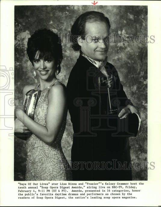 1994 Press Photo Lisa Rinna, Kelsey Grammer, host Soap Opera Digest Awards - Historic Images