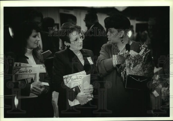 Colleen Ward, Judy Evans, Sharon Stricklin at Marketplace event, 1993 ...