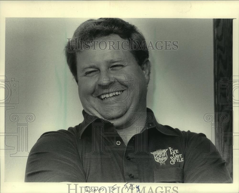 1985 Press Photo James G. Skoy union president of local 1081, Wisconsin - Historic Images