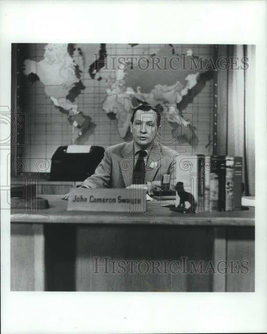 1986 Press Photo John Cameron Swayze of "Camel News Caravan," NBC News - Historic Images