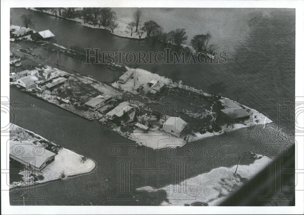 1973 Press Photo Air View Bay City Flood Area Saginaw - RRV36307 - Historic Images