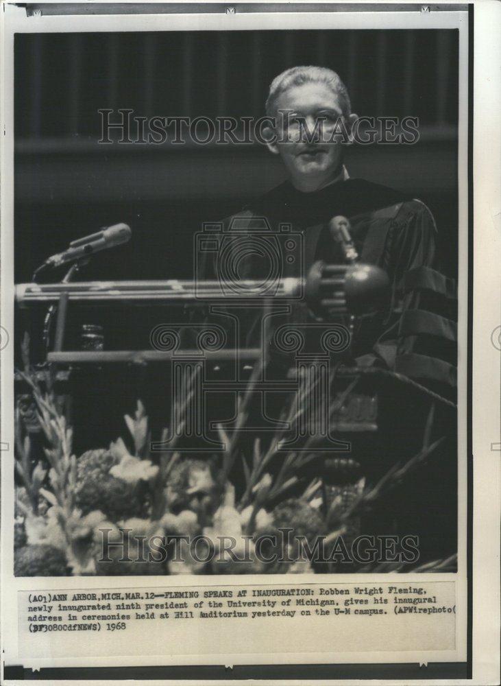 1968 Press Photo Robben Wright Fleming President - RRV55889 - Historic Images