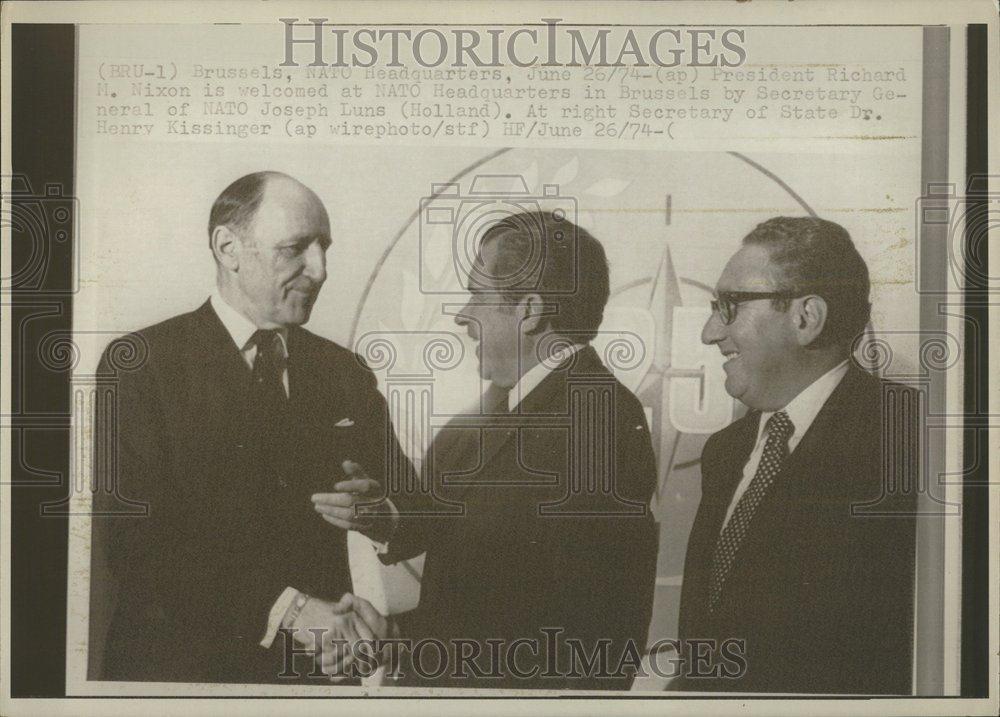 1974 Press Photo President Richard Nixon NATO Joseph - RRV47815 - Historic Images