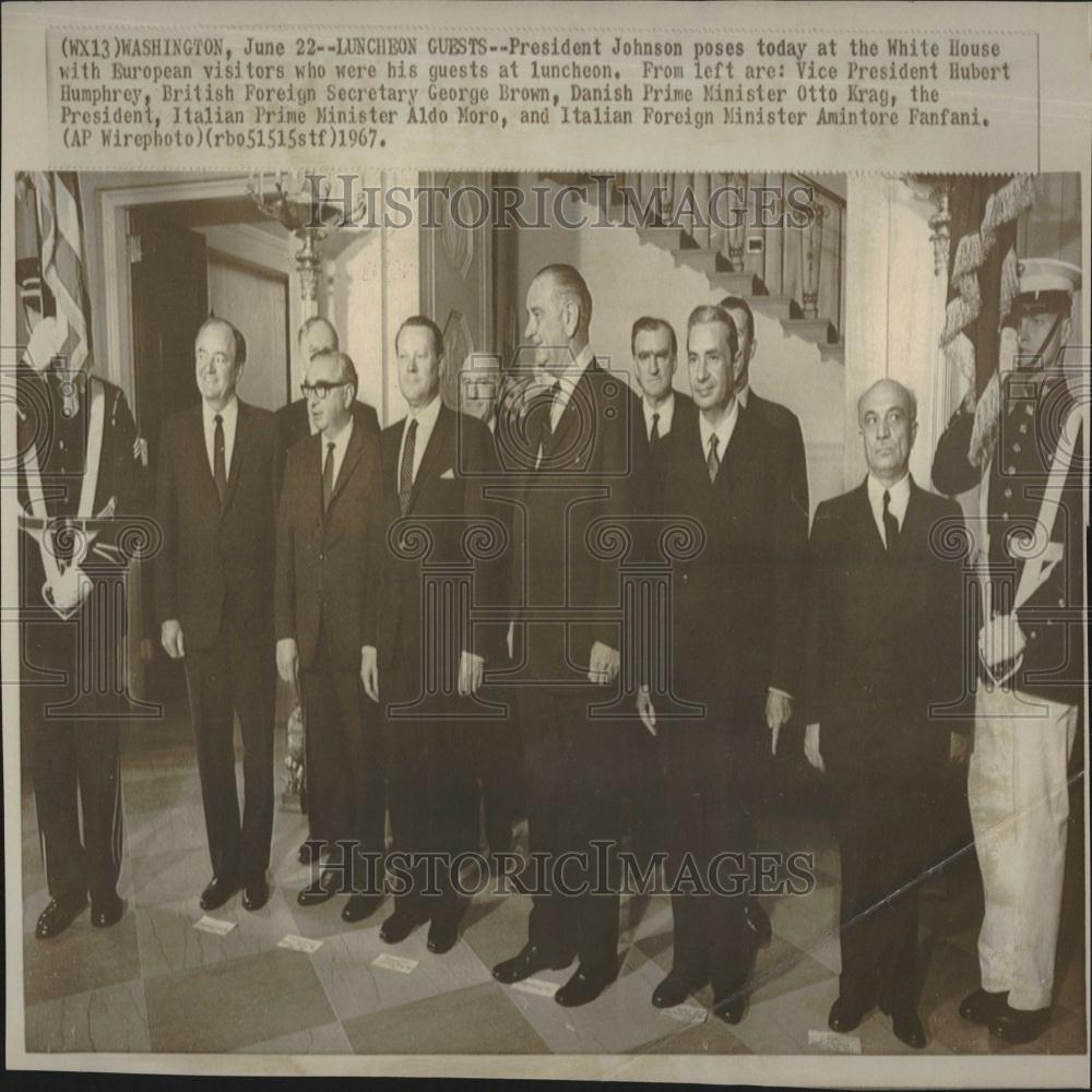 1967 Press Photo Pres. Lyndon B Johnson At Luncheon - RRV27515 - Historic Images