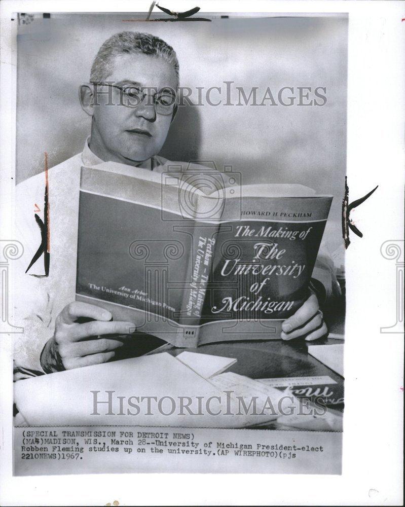 1967 Press Photo Michigan President Robben Fleming - RRV55615 - Historic Images