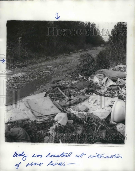 Press Photo Murder Victim John Edwin Harbin found at this intersection - Historic Images