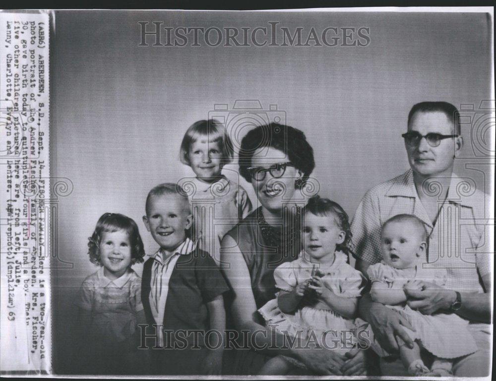 1963 Press Photo Andrew Fischer Family Quintuplets - RRV48457 - Historic Images