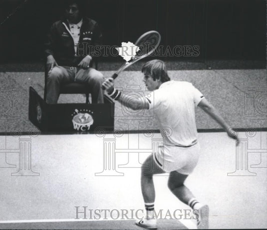 1978 Press Photo Professional Tennis Player Roscoe Tanner With Backhand Swing - Historic Images