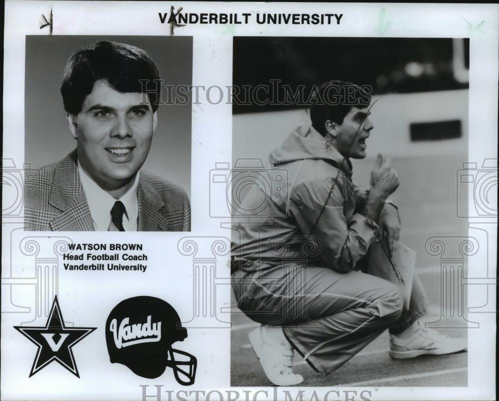 1986 Press Photo Head Football Coach Of Vanderbilt University Watson Brown - Historic Images
