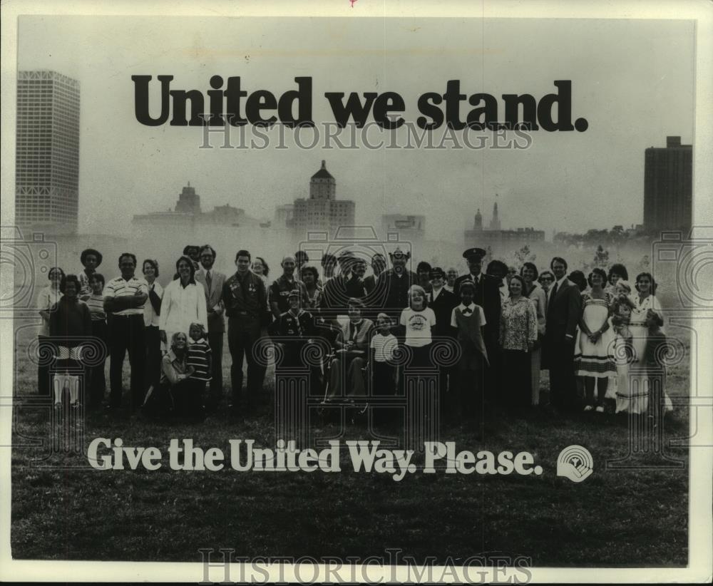 1977 Press Photo Theme Poster For 1977 United Way Campaign In Wisconsin - Historic Images