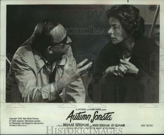 1978 Press Photo Director Ingmar Bergman directs Ingrid Bergman in Autumn Sonata - Historic Images