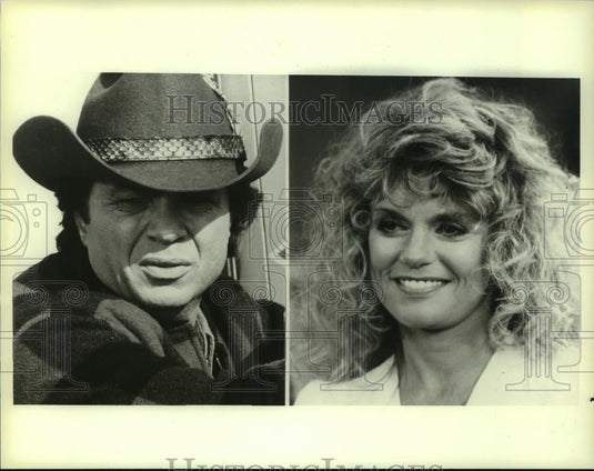1983 Press Photo Robert Blake and Ryan Cannon from Coast to Coast on television - Historic Images