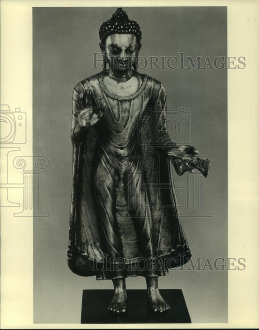 1984 Press Photo Statue of Buddha Sakyamuni at Art Institute of Chicago - Historic Images