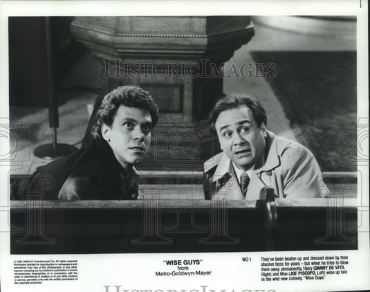 1986 Press Photo Joe Piscopo and Danny DeVito in comedy "Wise Guys" - mjc15236 - Historic Images