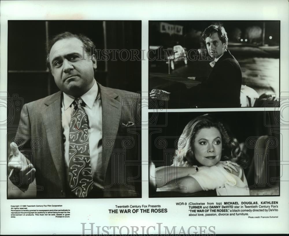 1989 Press Photo Danny DeVito and costars in the film "The War of The Roses" - Historic Images