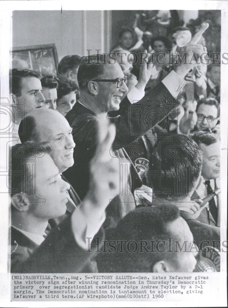 1960 Press Photo Sen Estes Kefauver victory democratic - RRV30147 - Historic Images