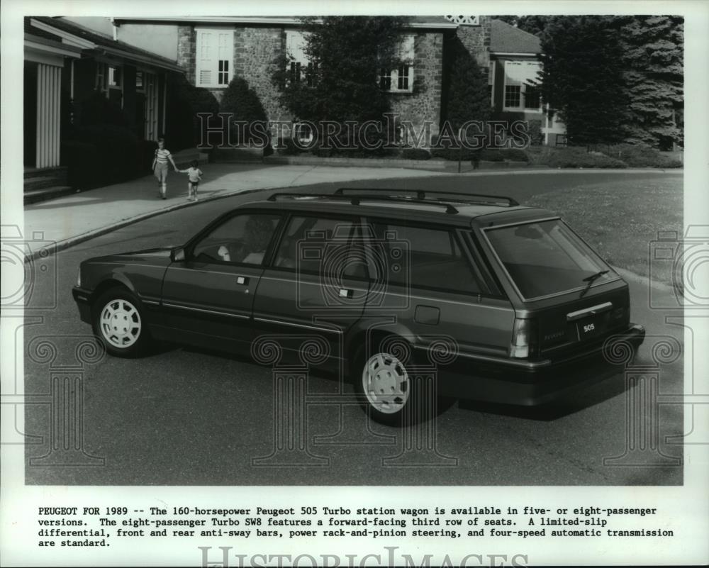 1989 Press Photo The Peugeot 505 SW8 Turbo station wagon made in France - Historic Images
