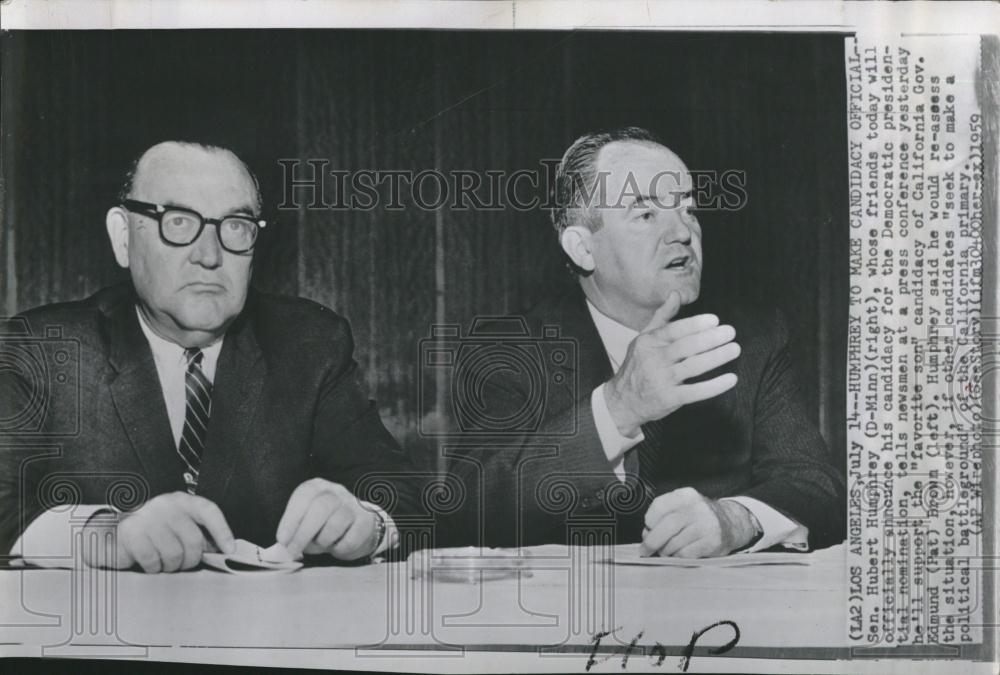 1959 Press Photo Hubert H Humphrey Vice President Sen - RRV18435 - Historic Images