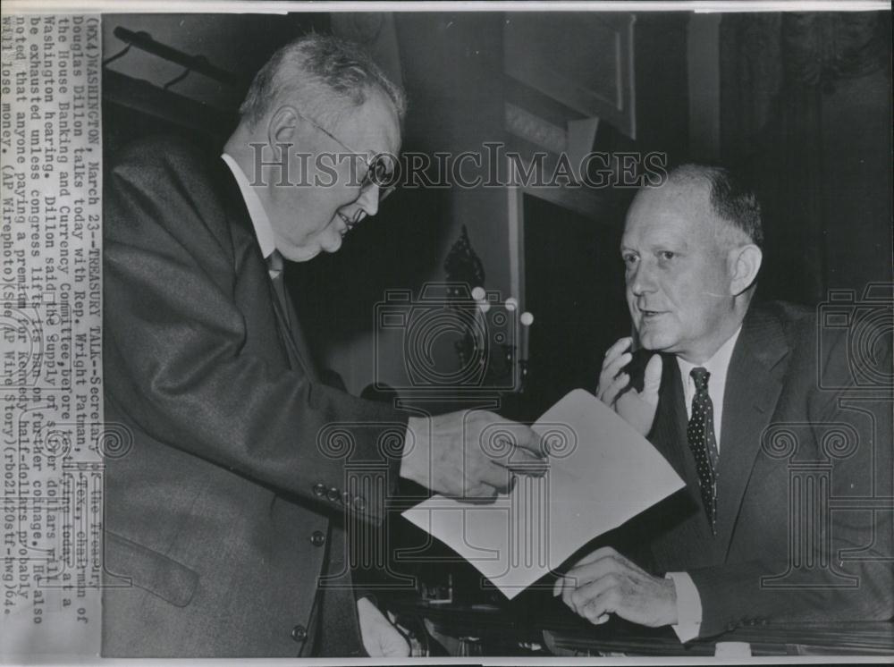 1964 Press Photo Sec. Douglas Dillon Rep. Wright Patman - RRV26175 - Historic Images