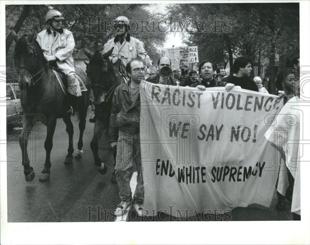 1991 Press Photo Racist Police Violence Demonstrations - RRV59551 - Historic Images