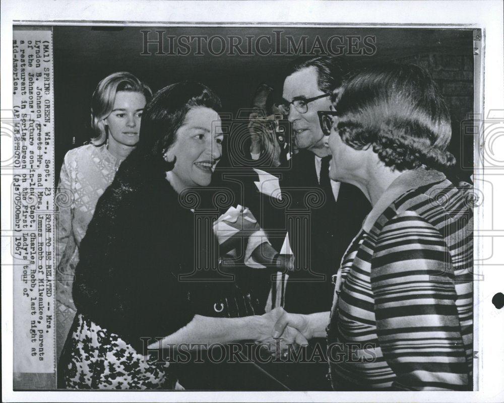 1967 Photo Mrs. Lyndon Johnson Greets Mr/Mrs. James Rob - RRV58991 - Historic Images