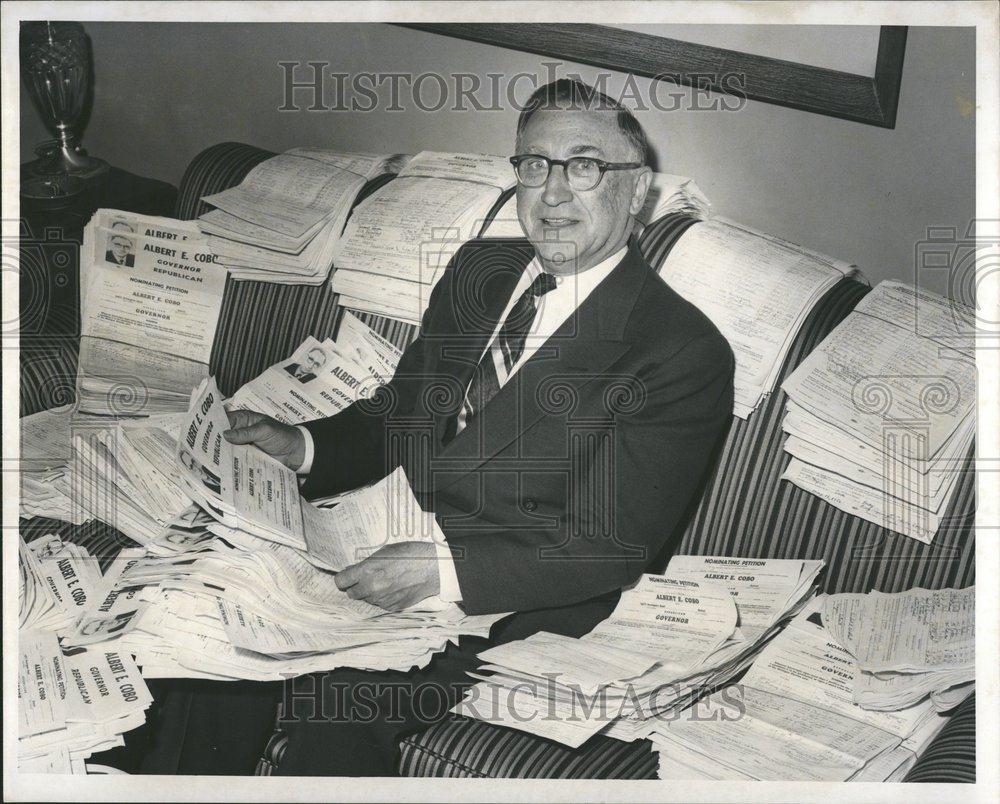 1956 Press Photo Mayor Albert Cobo surrounded Gov - RRV59081 - Historic Images