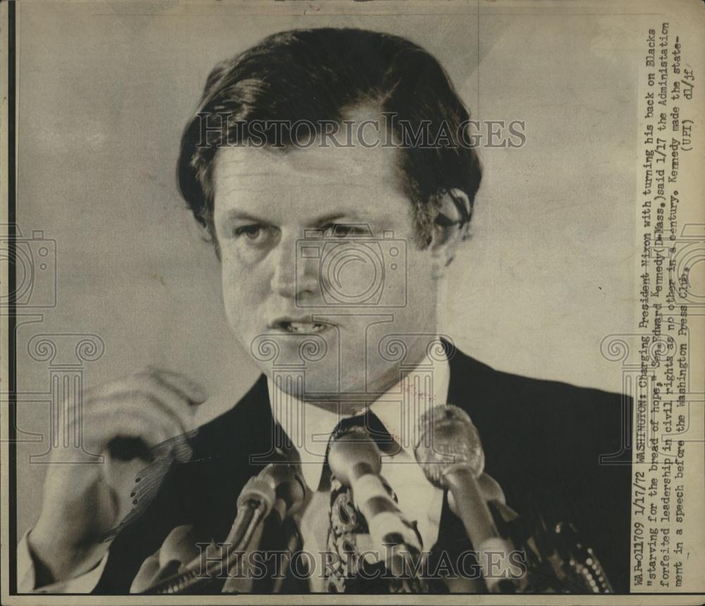 1972 Press Photo Sen Kennedy Washington Press Club Talk - RRV17691 - Historic Images