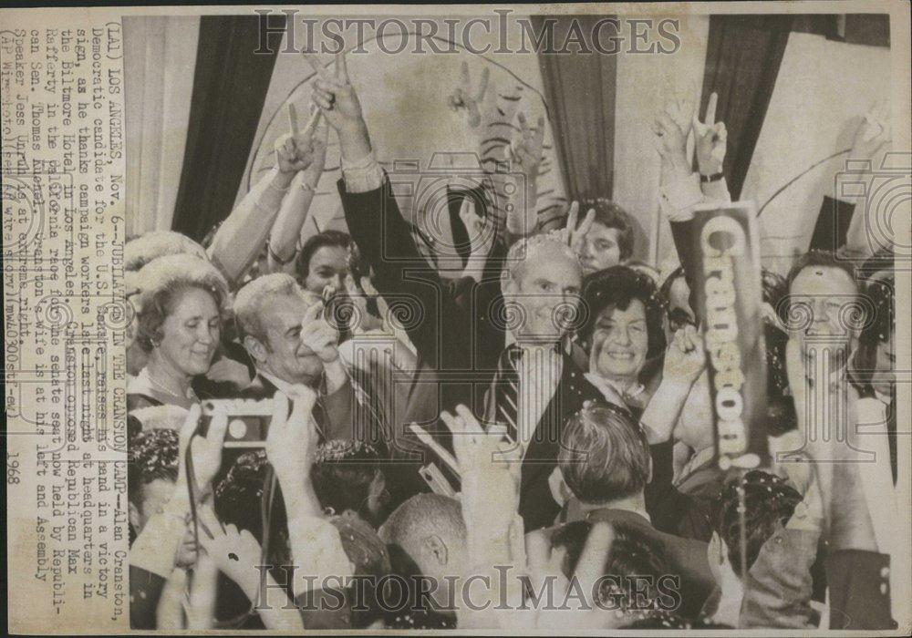 1968 Press Photo Alan Cranson Wins U. S. Senate Seat - RRV50401 - Historic Images