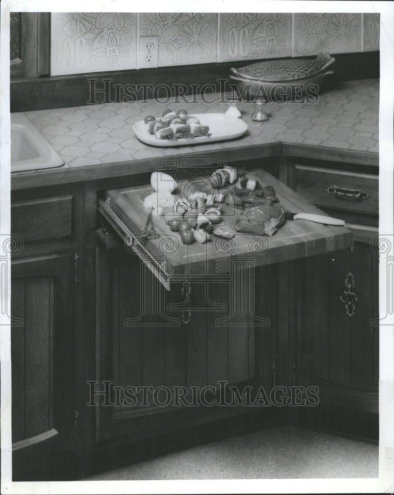 1970 Press Photo Chopping Block Kitchen Cabinet System - RRV60513 - Historic Images