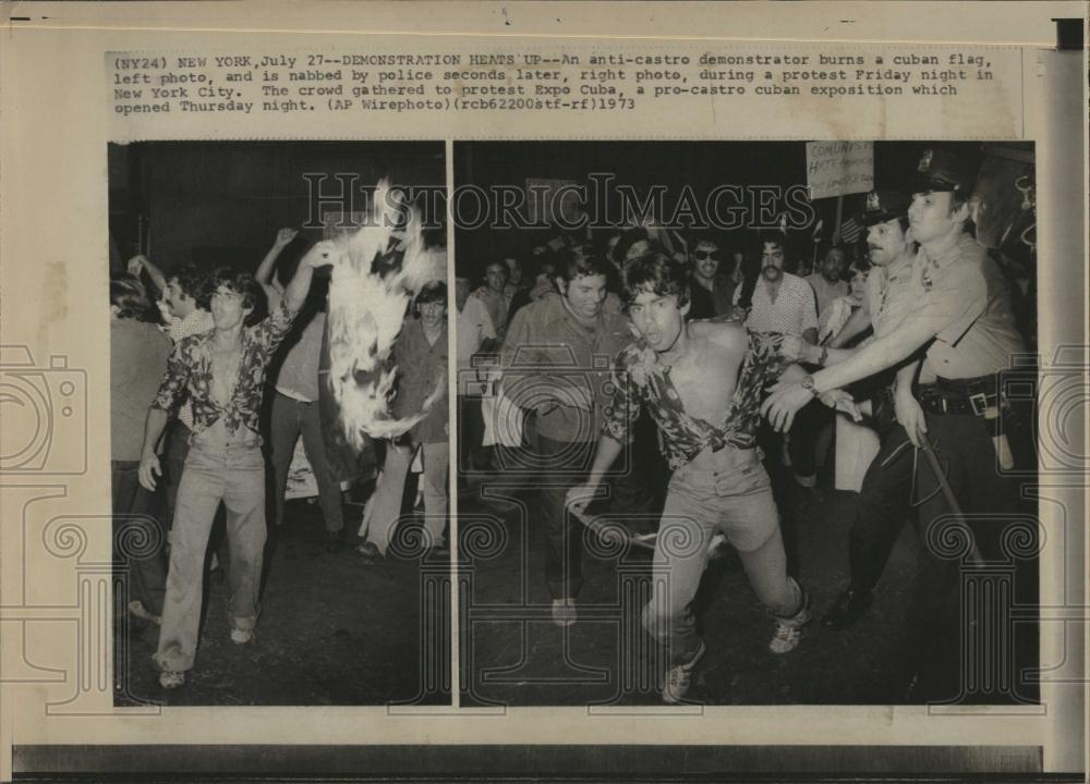 1973 Press Photo Anti-Castro Demonstration - RRV19525 - Historic Images