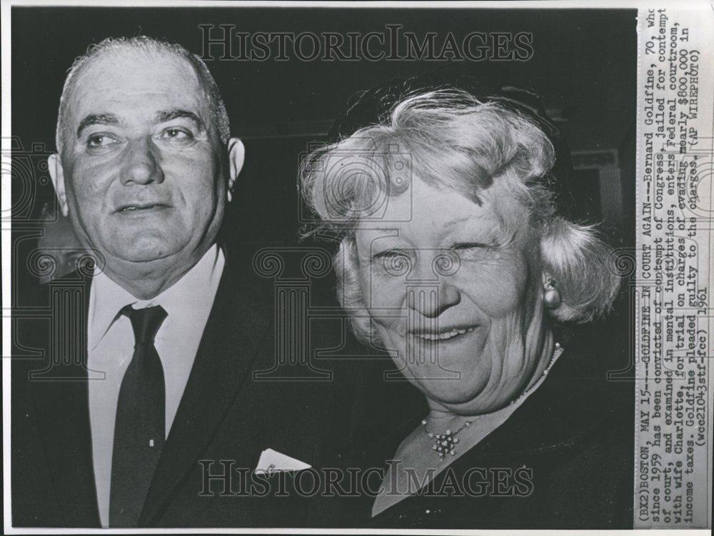 1961 Press Photo Bernard Goldfine Congress Court trial - RRV48247 - Historic Images