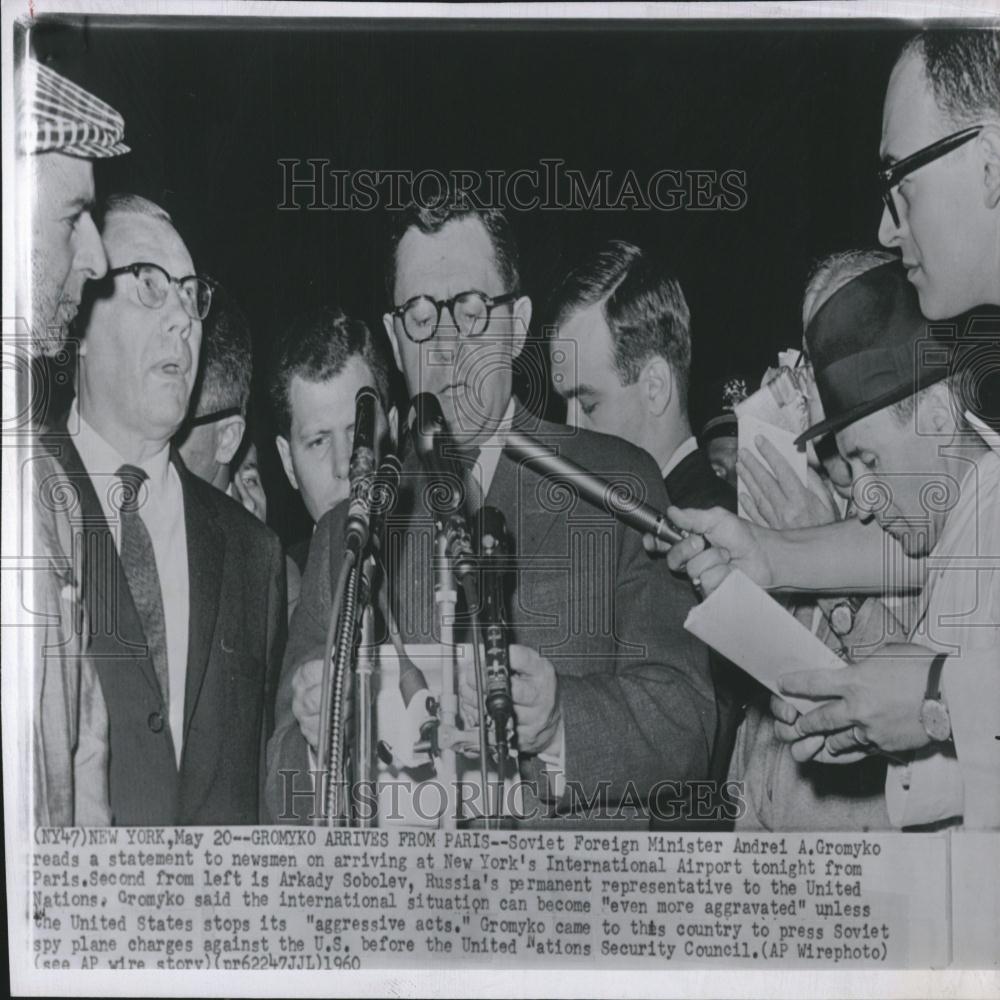 1960 Press Photo Andrei Gromyko At New York Airport - RRV26399 - Historic Images