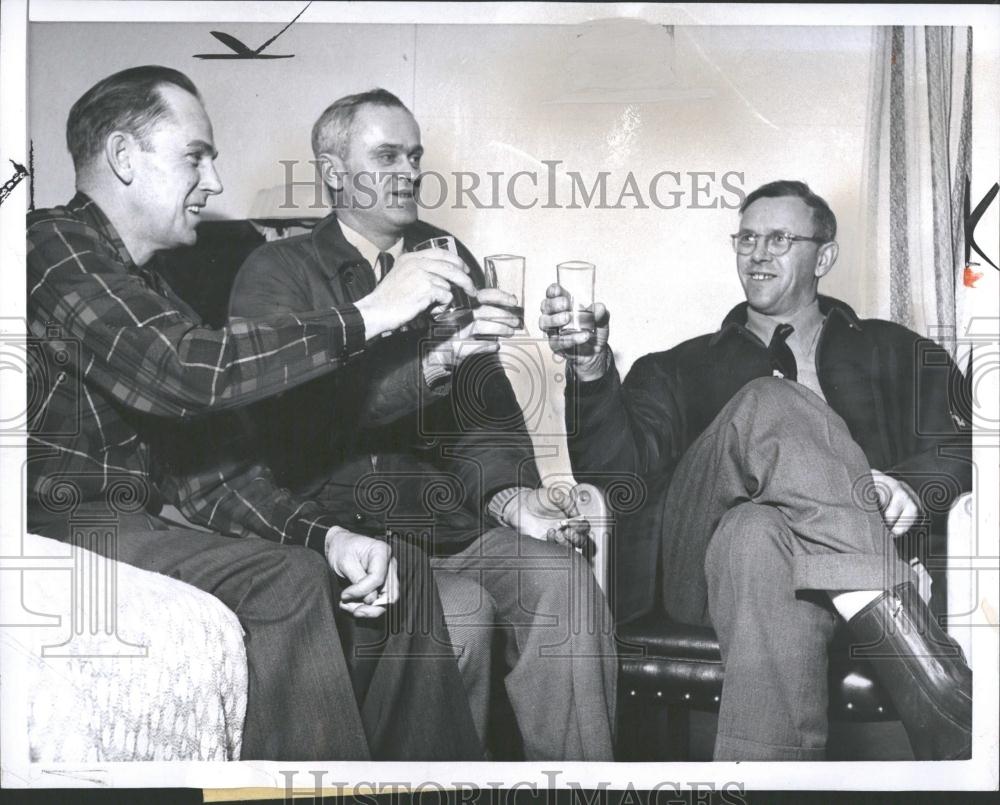 1954 Press Photo Toasting to good fortune-copper rush - RRV36767 - Historic Images