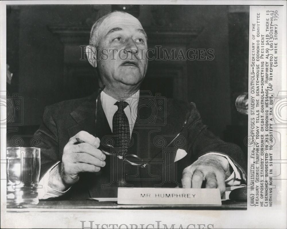 1956 Press Photo Secy Treasury Humphrey Speaking Senate - RRV18689 - Historic Images