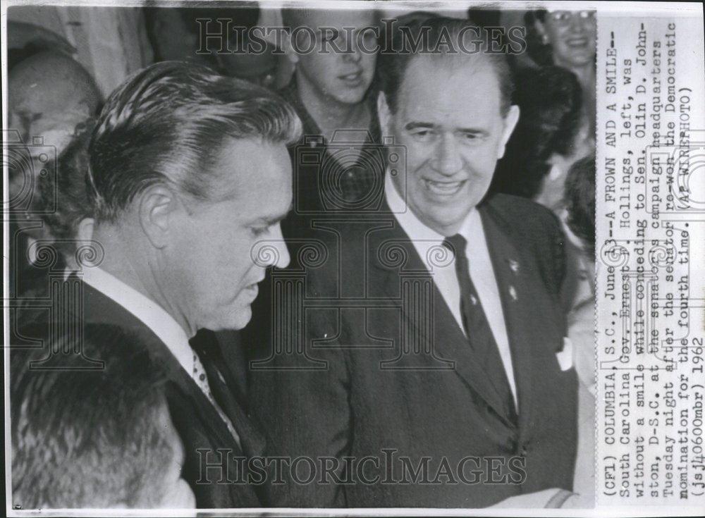 1962 Press Photo Senator Johnston Reelected - RRV49221 - Historic Images