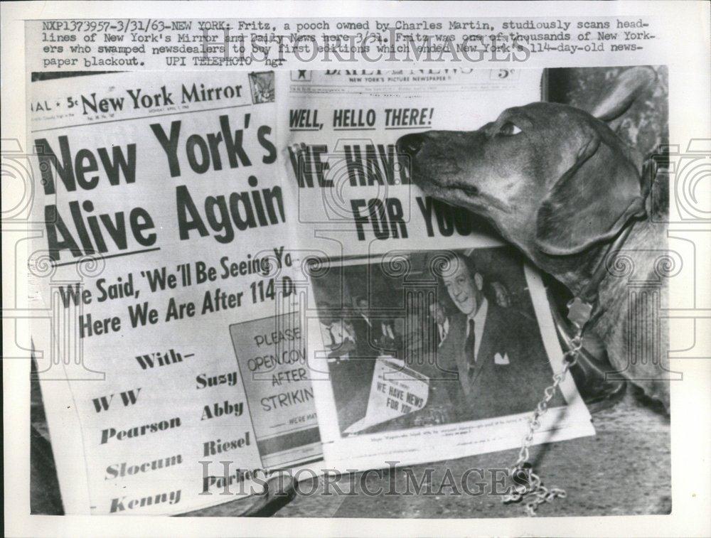 1963 Press Photo New York Newspaper Blackout Martin - RRV44915 - Historic Images