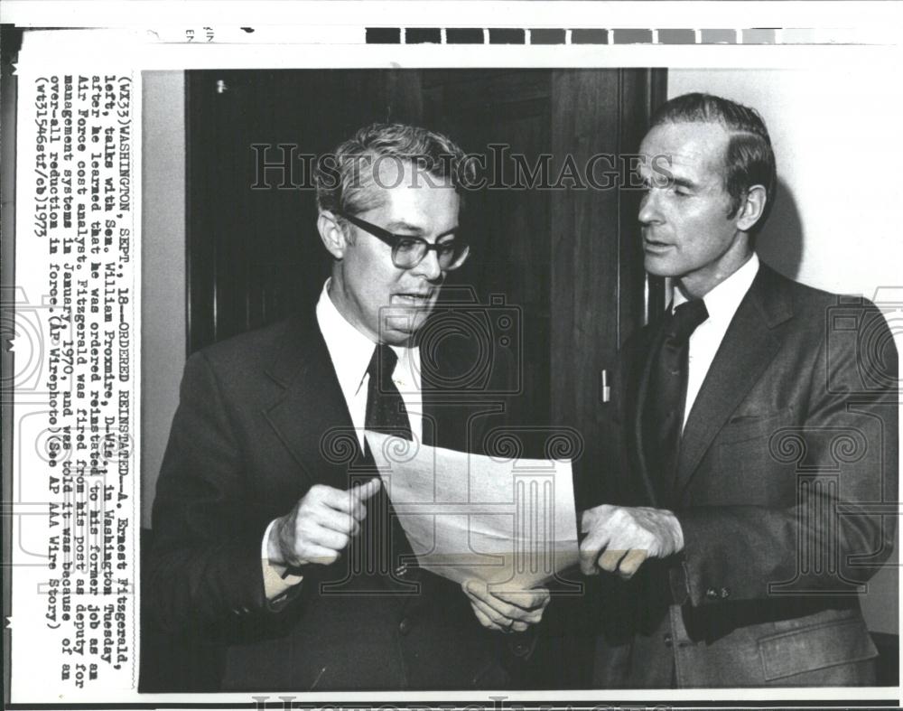 1973 Press Photo A. Ernest Fitzgerald William Proxmire - RRV36605 - Historic Images